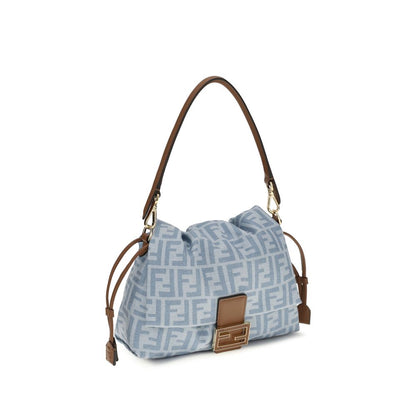 Fendi Blue Cotton Mama Baguette Shoulder Bag