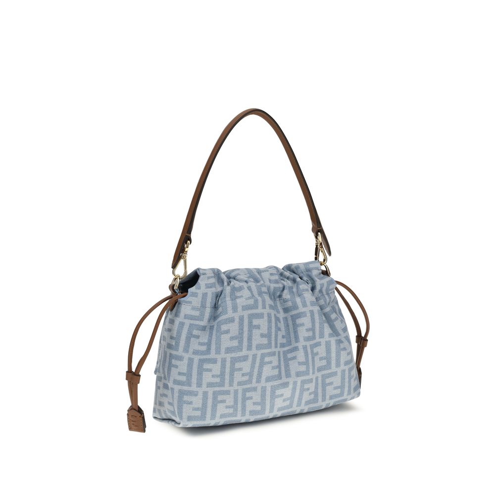 Fendi Blue Cotton Mama Baguette Shoulder Bag