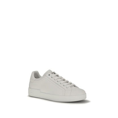 Dolce & Gabbana White Leather Portofino Low Top Sneakers