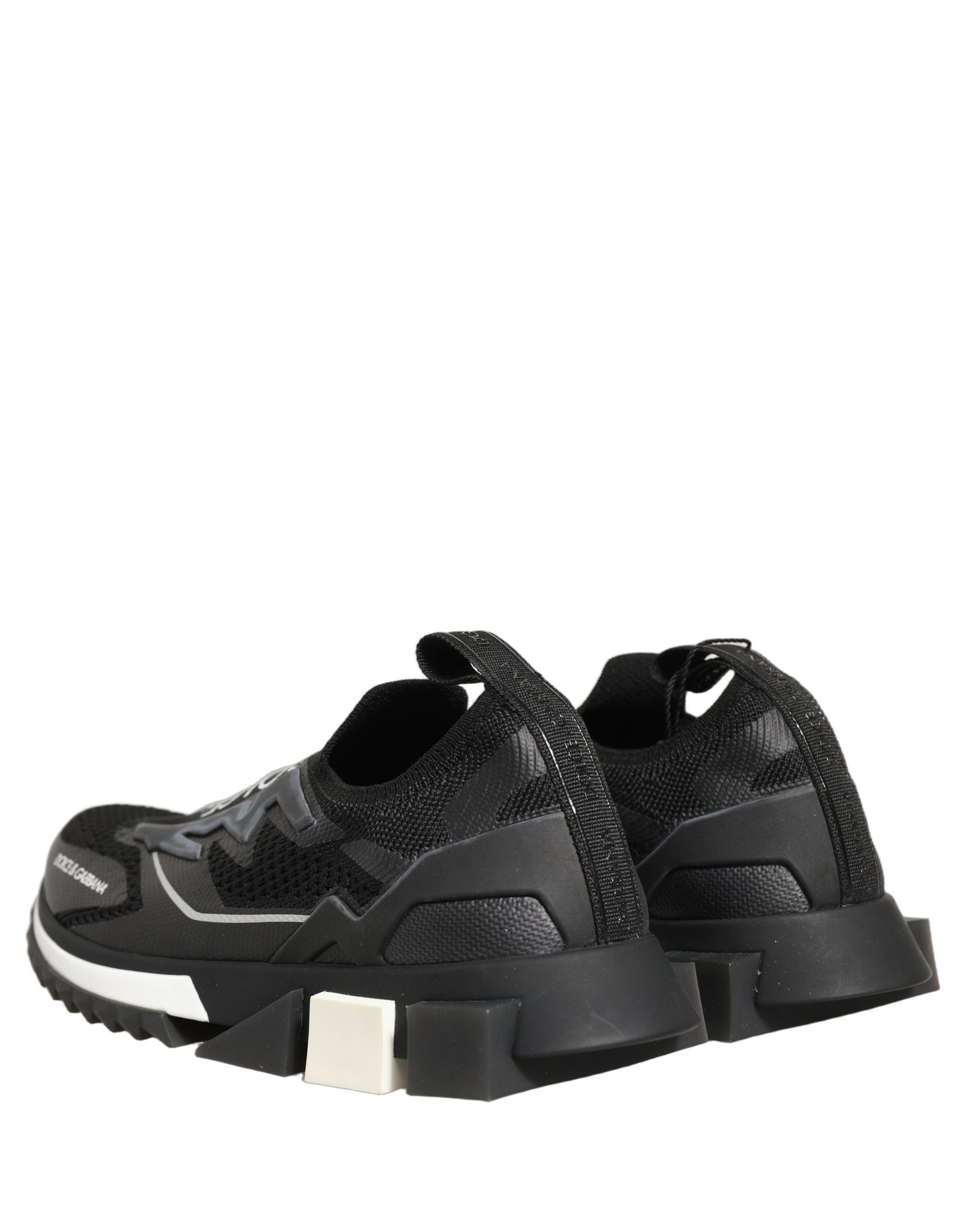 Dolce & Gabbana Black White Sorrento Slip-On Logo Sneakers