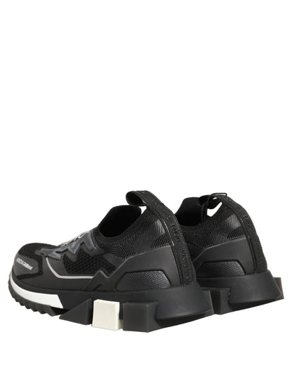 Dolce & Gabbana Black White Sorrento Slip-On Logo Sneakers