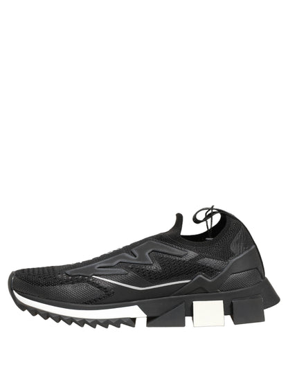 Dolce & Gabbana Black White Sorrento Slip-On Logo Sneakers