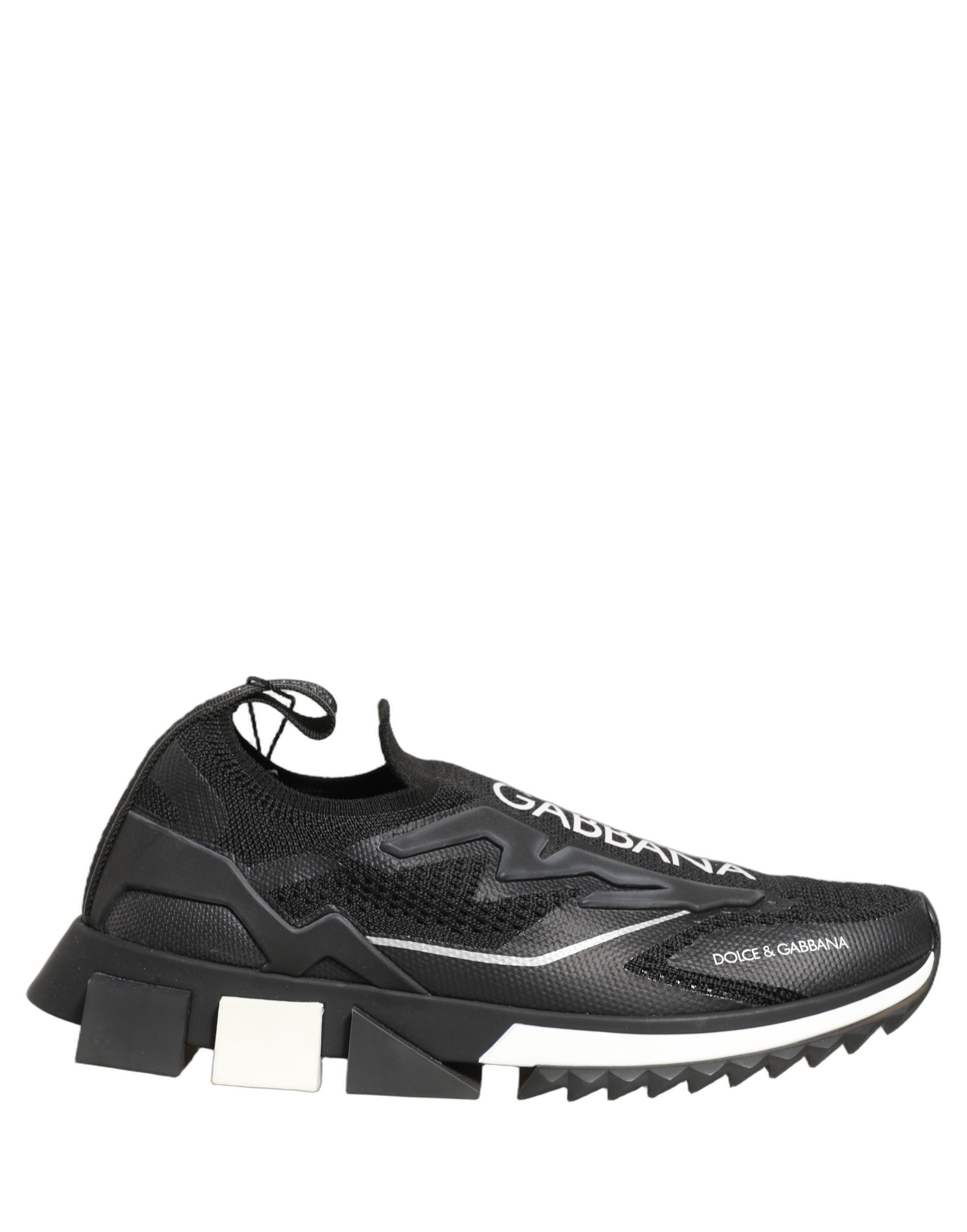 Dolce & Gabbana Black White Sorrento Slip-On Logo Sneakers