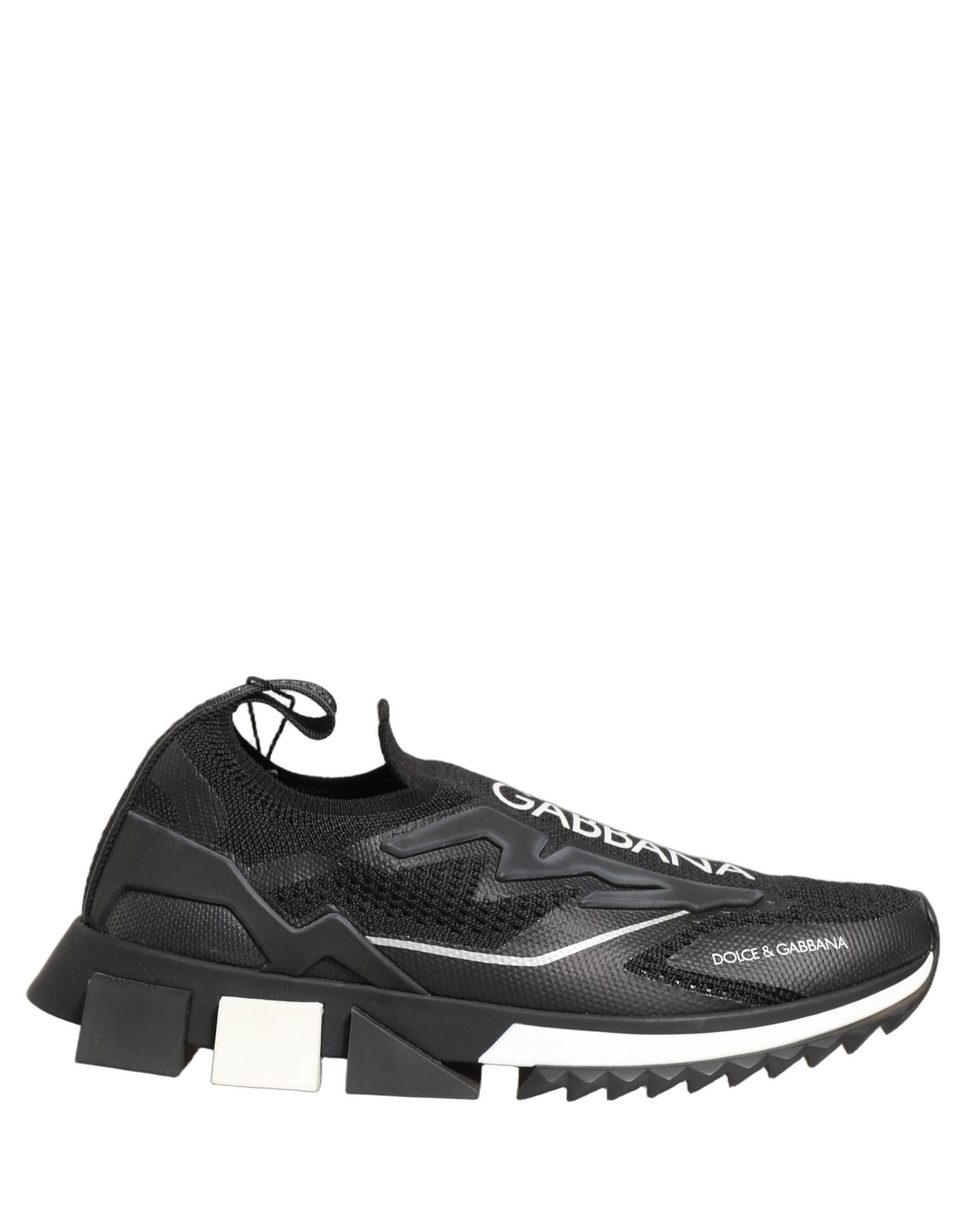 Dolce & Gabbana Black White Sorrento Slip-On Logo Sneakers
