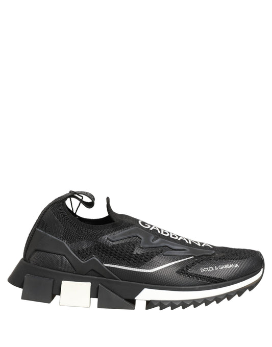 Dolce & Gabbana Black White Sorrento Slip-On Logo Sneakers