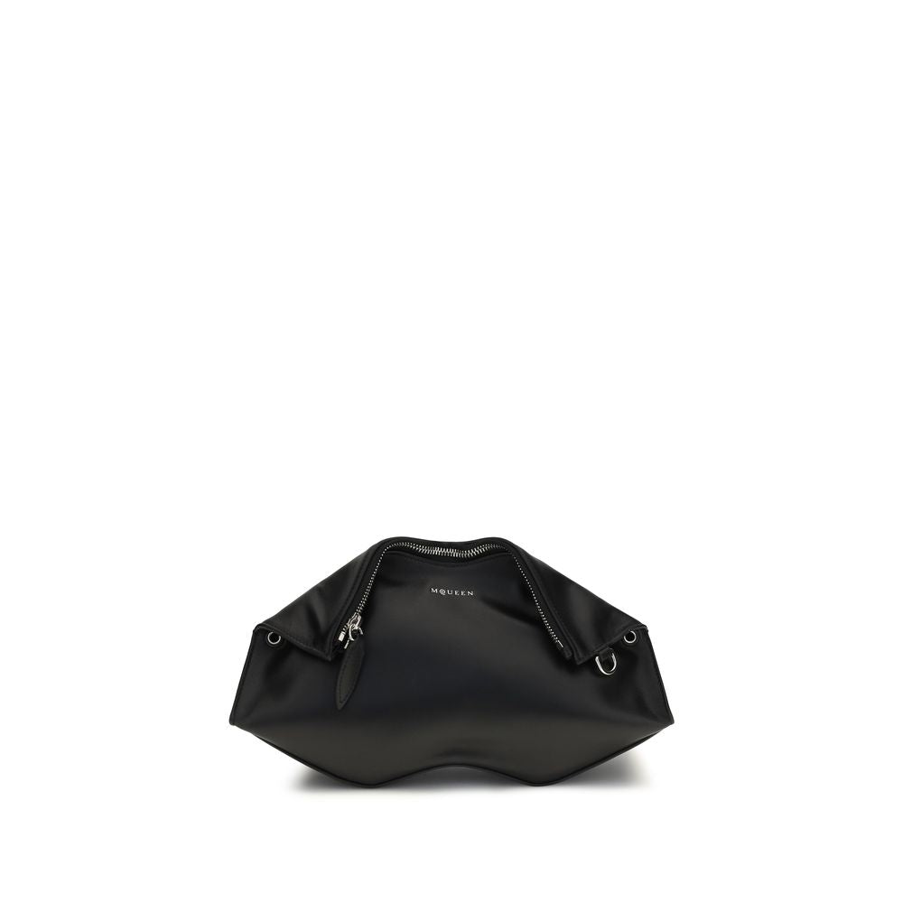Alexander McQueen Black Calf Leather Manta Clutch Bag