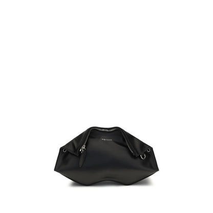 Alexander McQueen Black Calf Leather Manta Clutch Bag