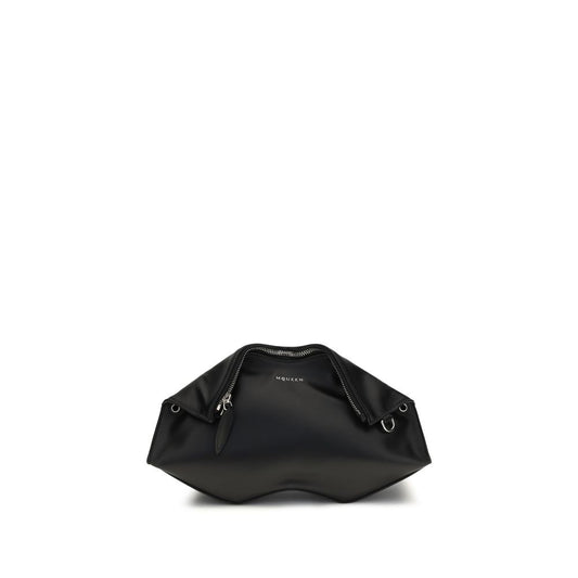 Alexander McQueen Black Calf Leather Manta Clutch Bag