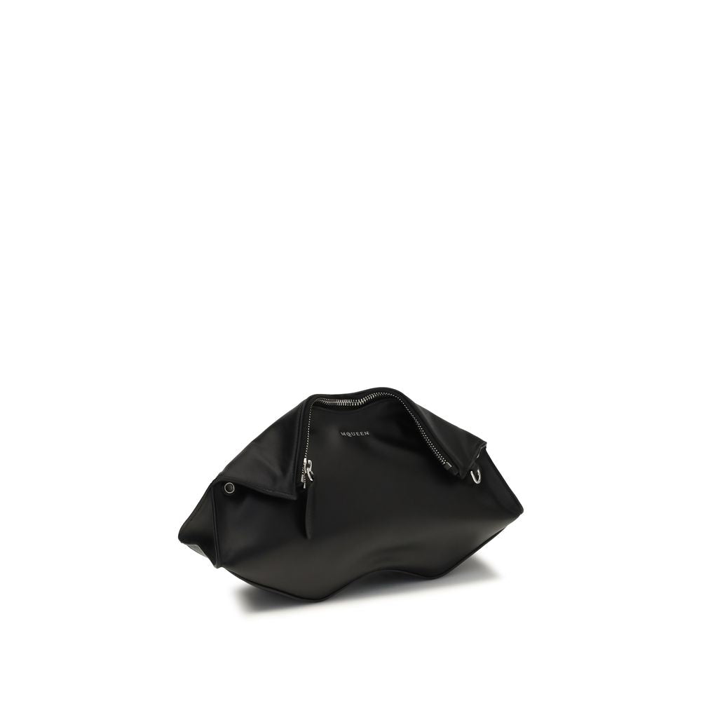 Alexander McQueen Black Calf Leather Manta Clutch Bag