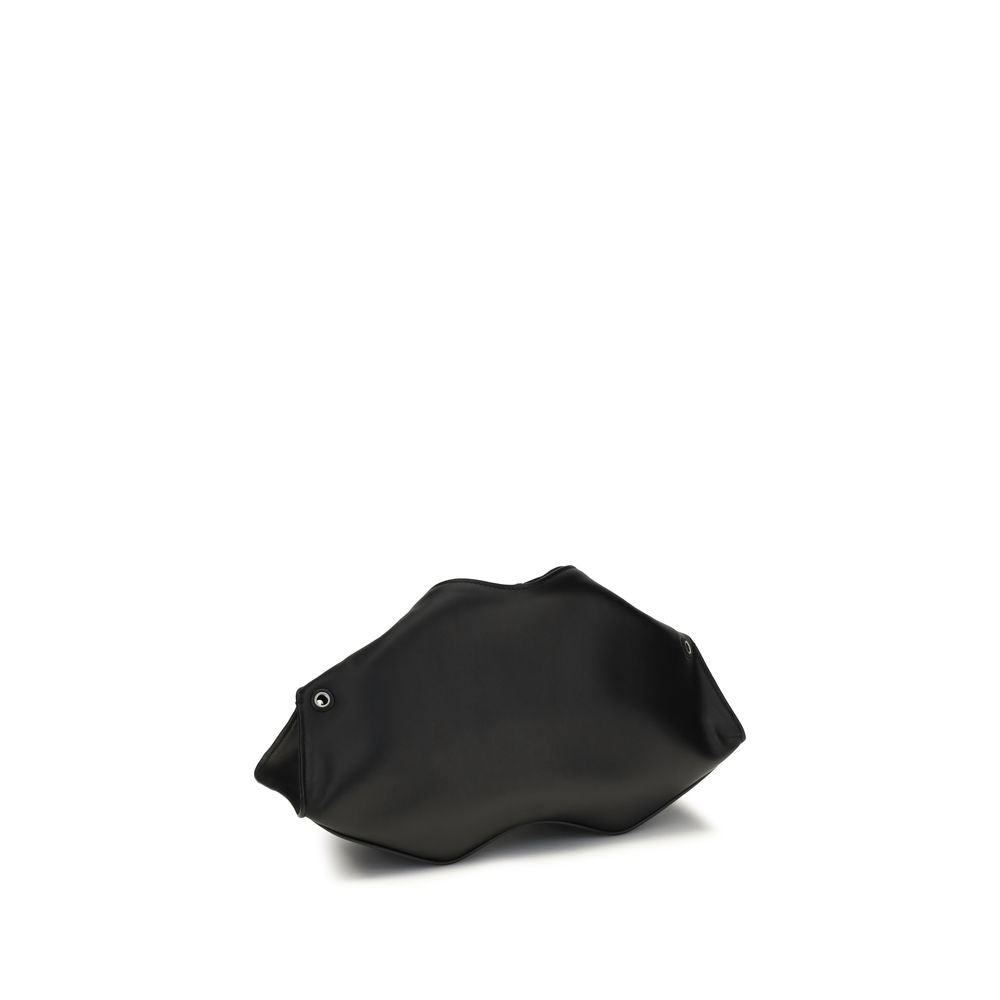 Alexander McQueen Black Calf Leather Manta Clutch Bag