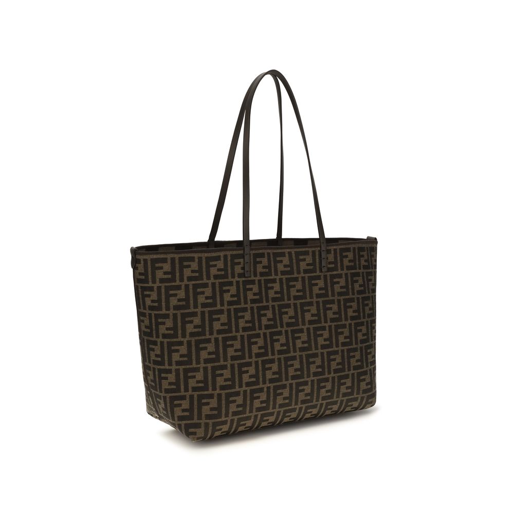 Fendi Brown Roll Medium Shopping Bag