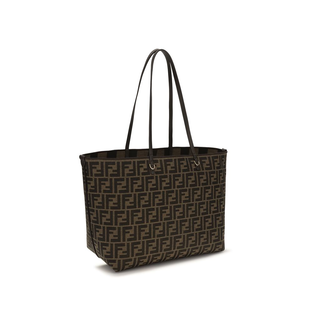 Fendi Brown Roll Medium Shopping Bag