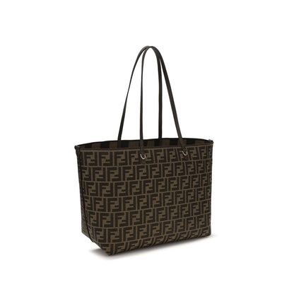 Fendi Brown Roll Medium Shopping Bag