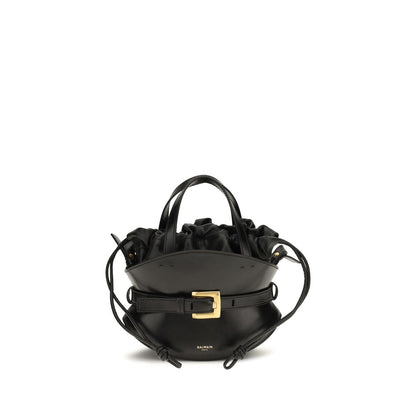 Balmain Black Calf Leather Shuffle Mini Shoulder Bag