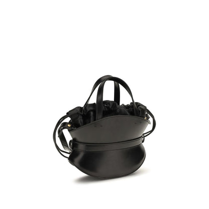 Balmain Black Calf Leather Shuffle Mini Shoulder Bag