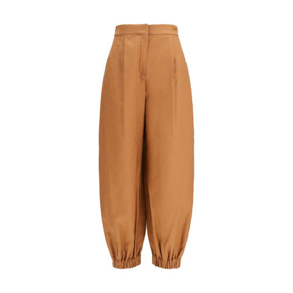 Fendi Brown Cotton & Linen Balloon Pants