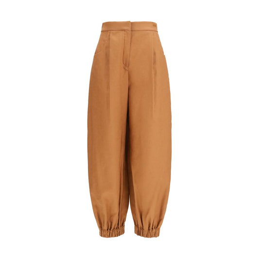 Fendi Brown Cotton & Linen Balloon Pants