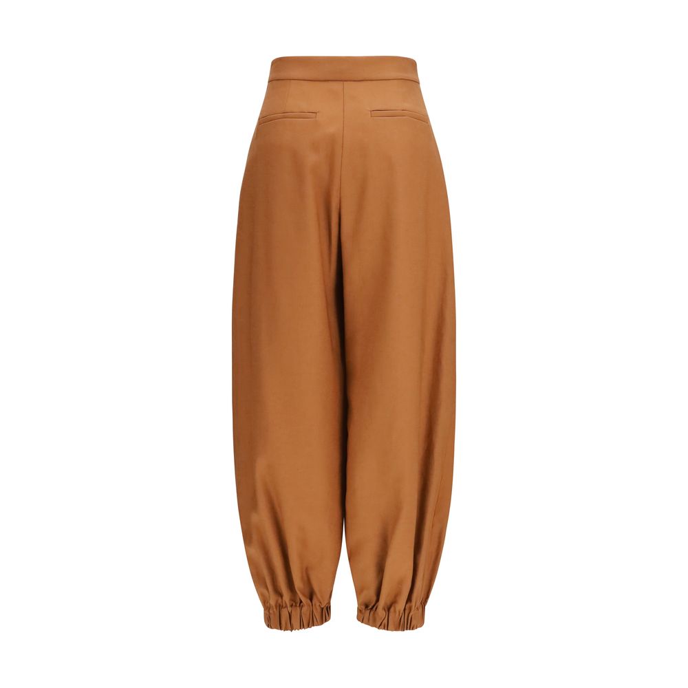 Fendi Brown Cotton & Linen Balloon Pants