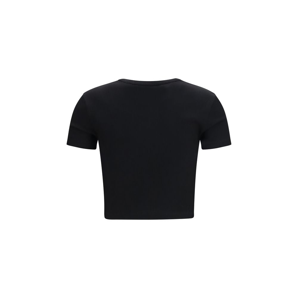 Fendi Black Cotton Ribbed T-Shirt