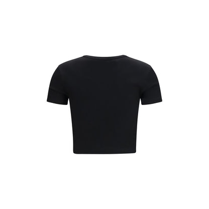 Fendi Black Cotton Ribbed T-Shirt