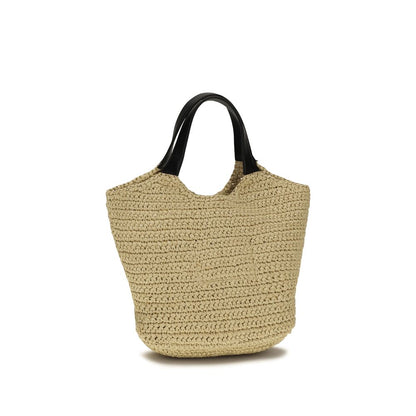Balmain Beige Mini Crochet Tote Bag