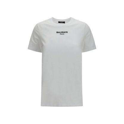Balmain White Cotton Logo T-Shirt