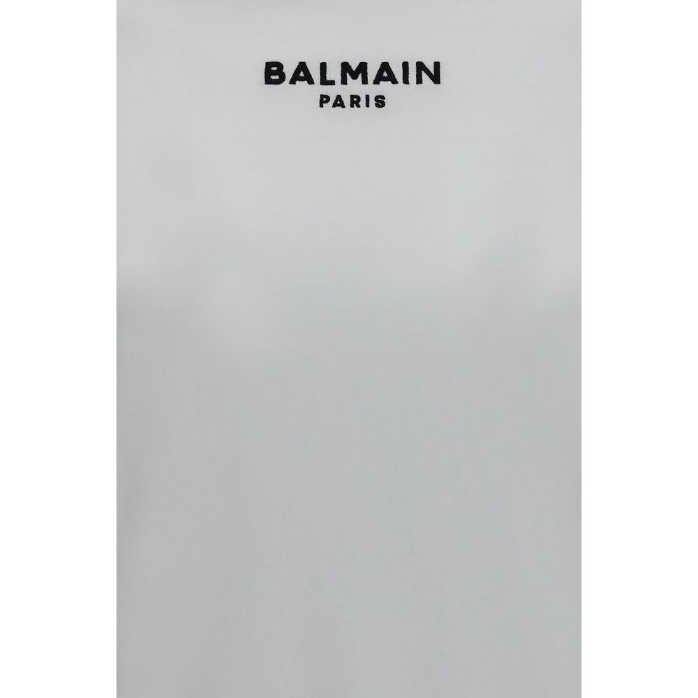 Balmain White Cotton Logo T-Shirt