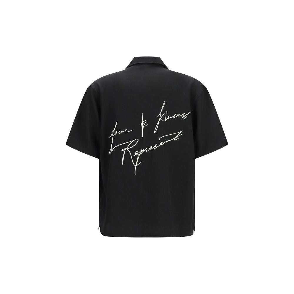 Represent Black Lyocell Pattern Shirt - Love and Kisses Resort Shirt