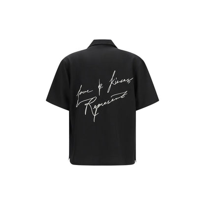 Represent Black Lyocell Pattern Shirt - Love and Kisses Resort Shirt