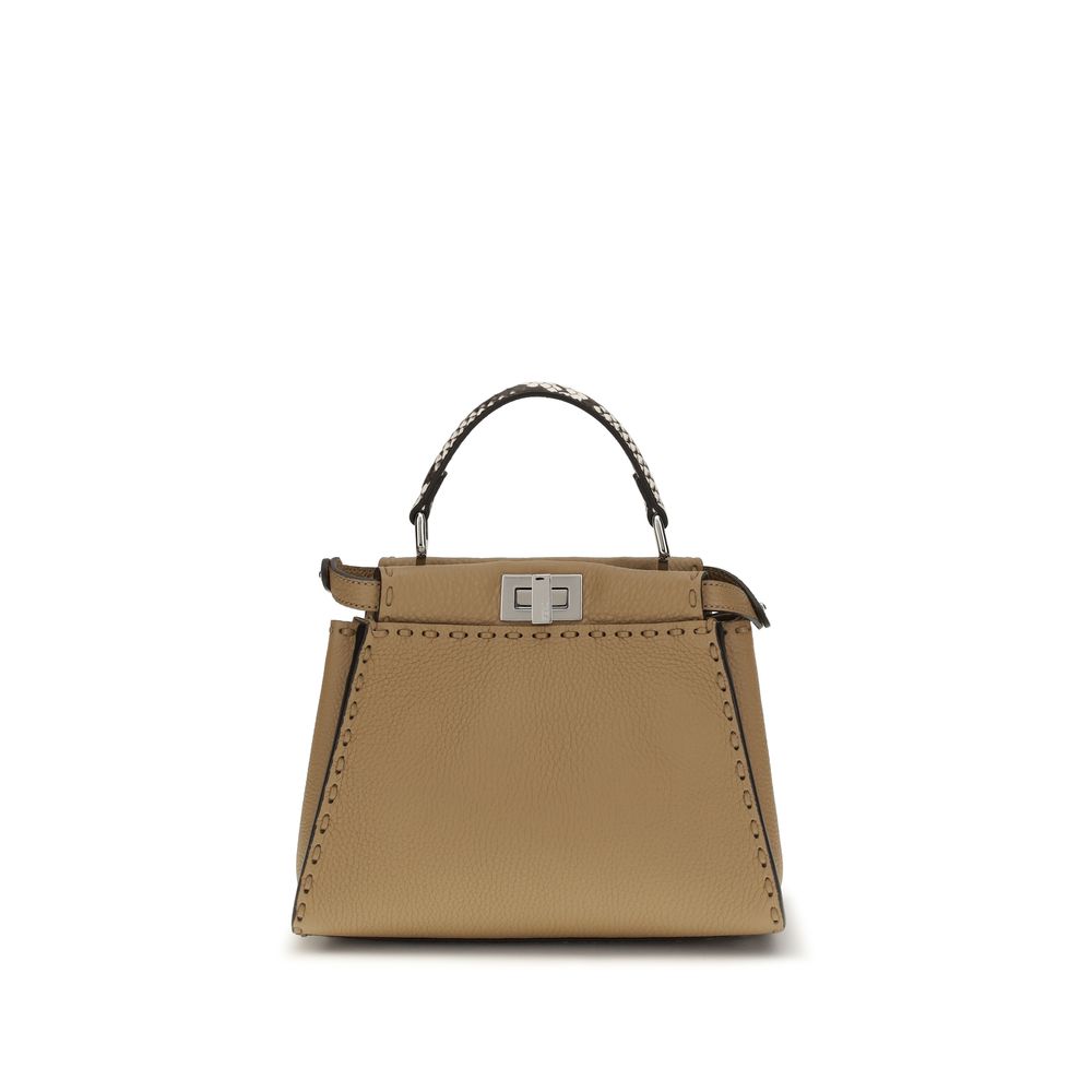 Fendi Beige Calf Leather Peekaboo Mini Bag
