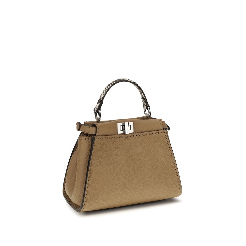 Fendi Beige Calf Leather Peekaboo Mini Bag