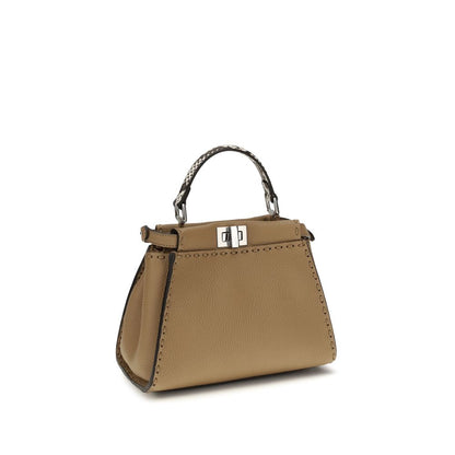 Fendi Beige Calf Leather Peekaboo Mini Bag