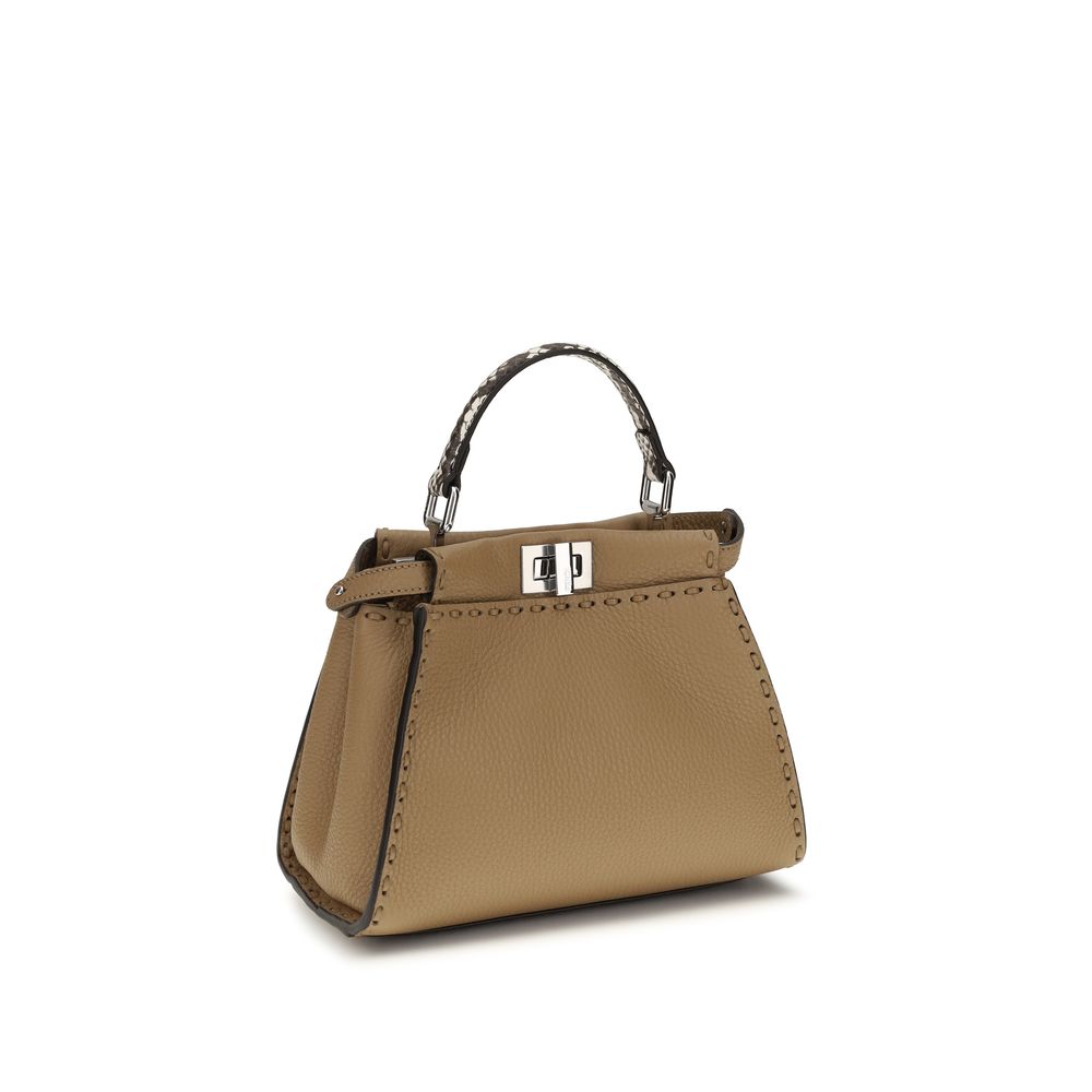 Fendi Beige Calf Leather Peekaboo Mini Bag