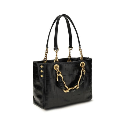 Balmain Black Calf Leather Small Cabas 1945 Tote Bag
