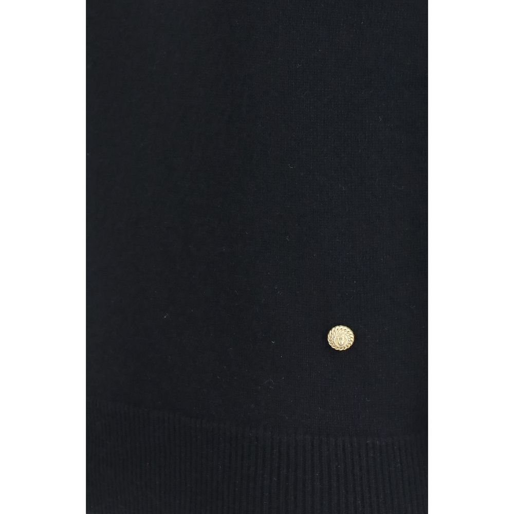 Balmain Black Wool & Cashmere Short Sleeve Sweater