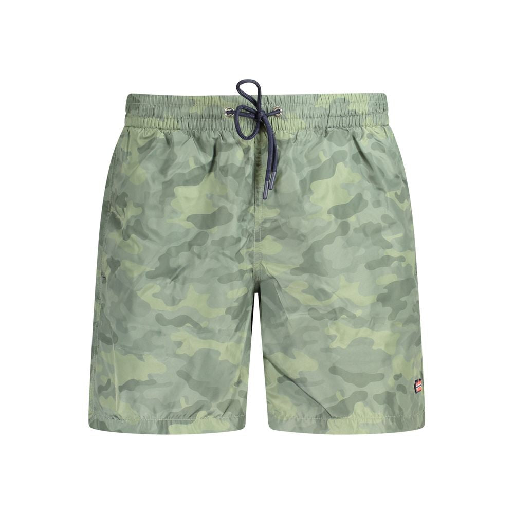Norway 1963 Green Men's Swim Boxers with Fantasy Print