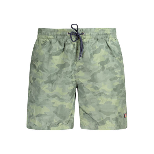 Norway 1963 Green Men's Swim Boxers with Fantasy Print