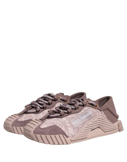 Dolce & Gabbana Pink Lace NS1 Low Top Sneakers