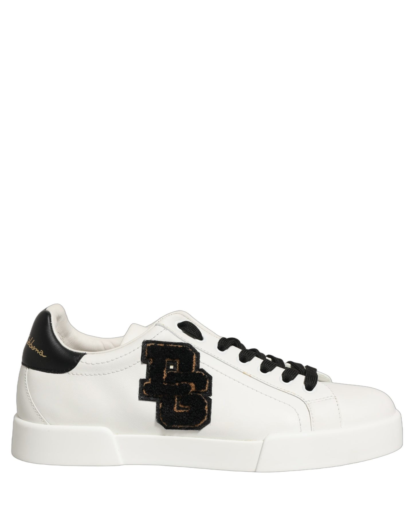 Dolce & Gabbana White Leather DG Logo Low Top Sneakers