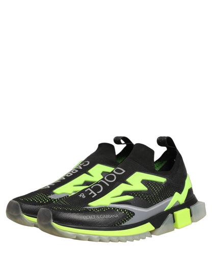 Dolce & Gabbana Black Green Sorrento Low Top Sneakers