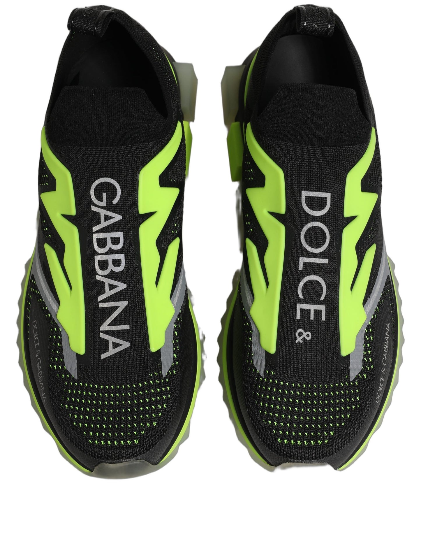 Dolce & Gabbana Black & Fluro Green Sorrento Low Top Sneakers