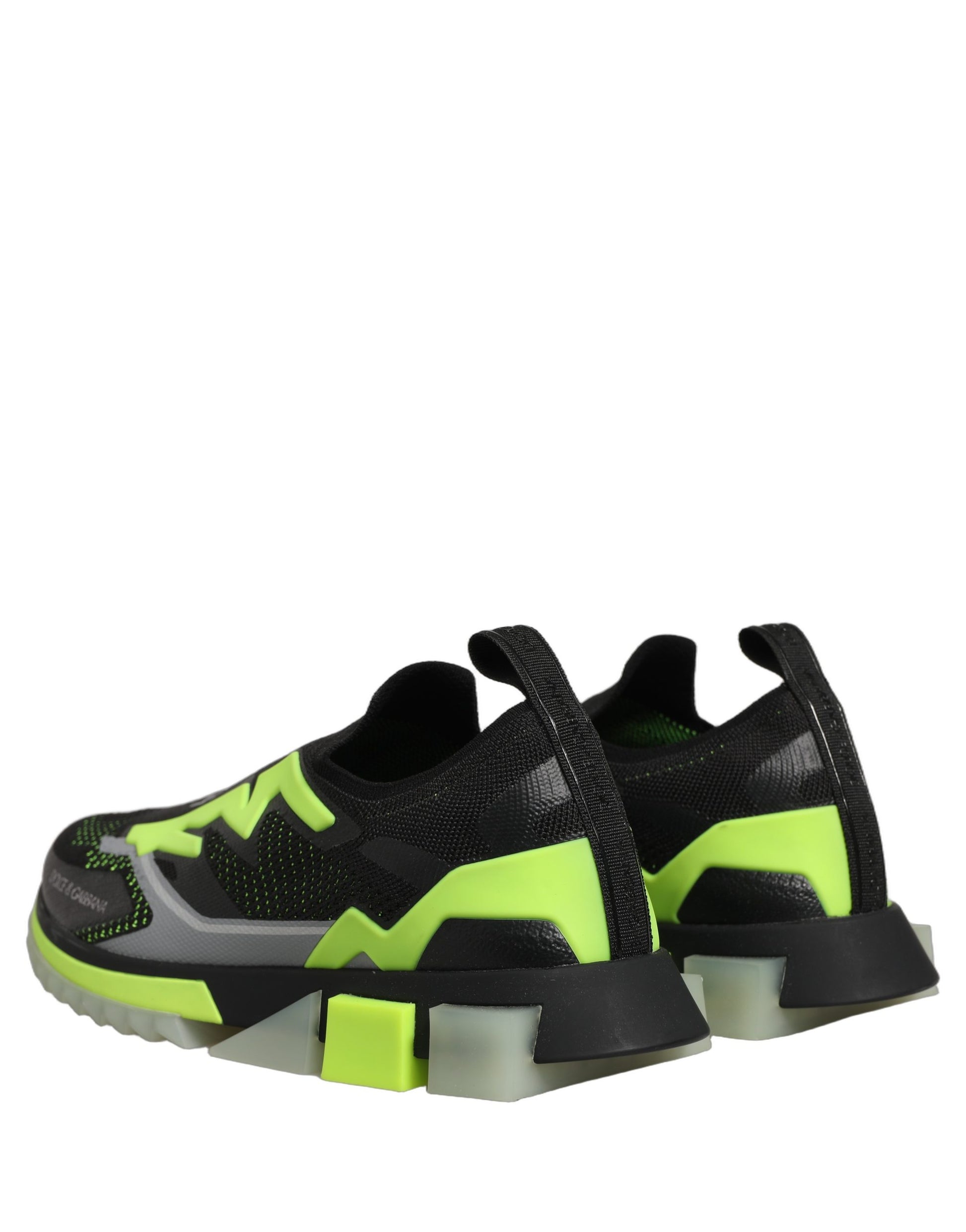 Dolce & Gabbana Black & Fluro Green Sorrento Low Top Sneakers