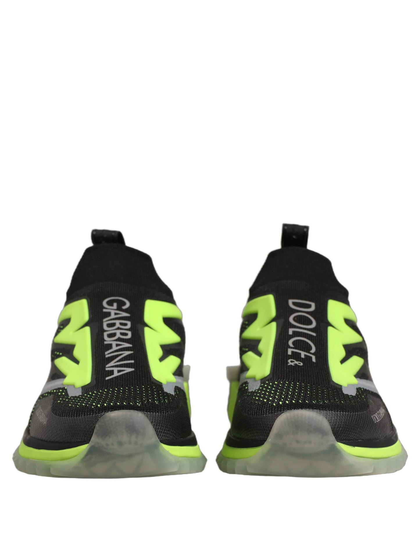 Dolce & Gabbana Black & Fluro Green Sorrento Low Top Sneakers