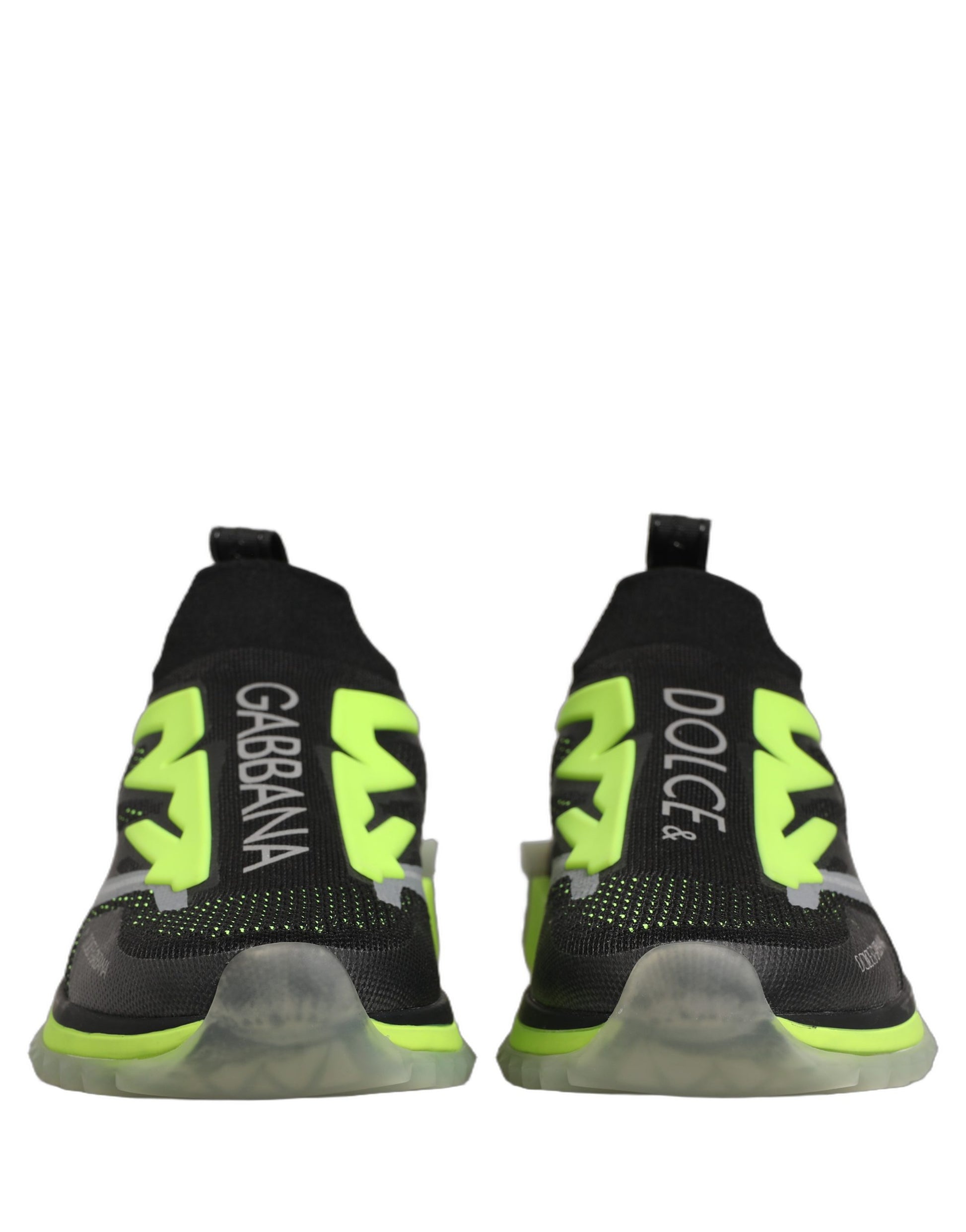 Dolce & Gabbana Black & Fluro Green Sorrento Low Top Sneakers