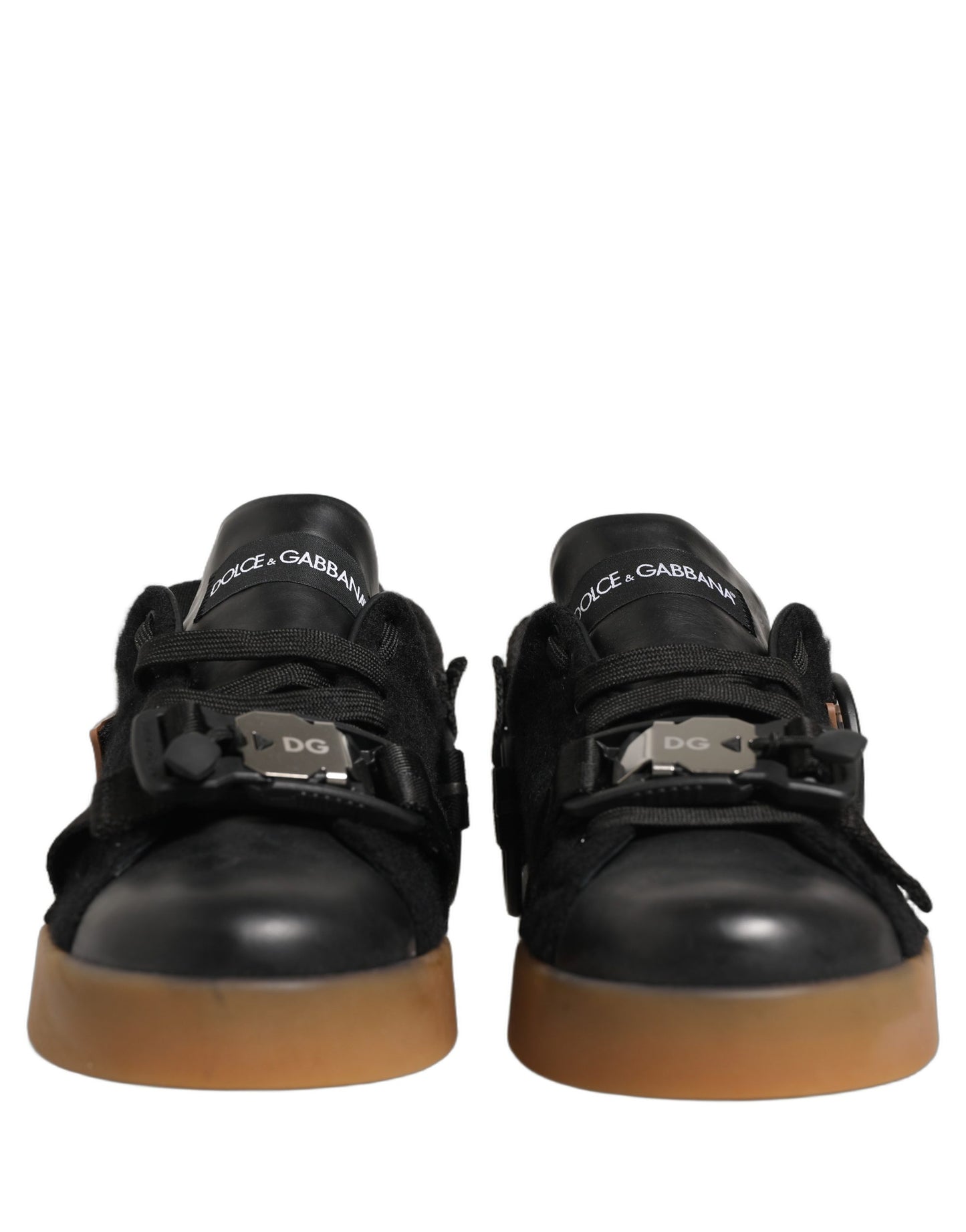 Dolce & Gabbana Black Leather Low Trainers for Men