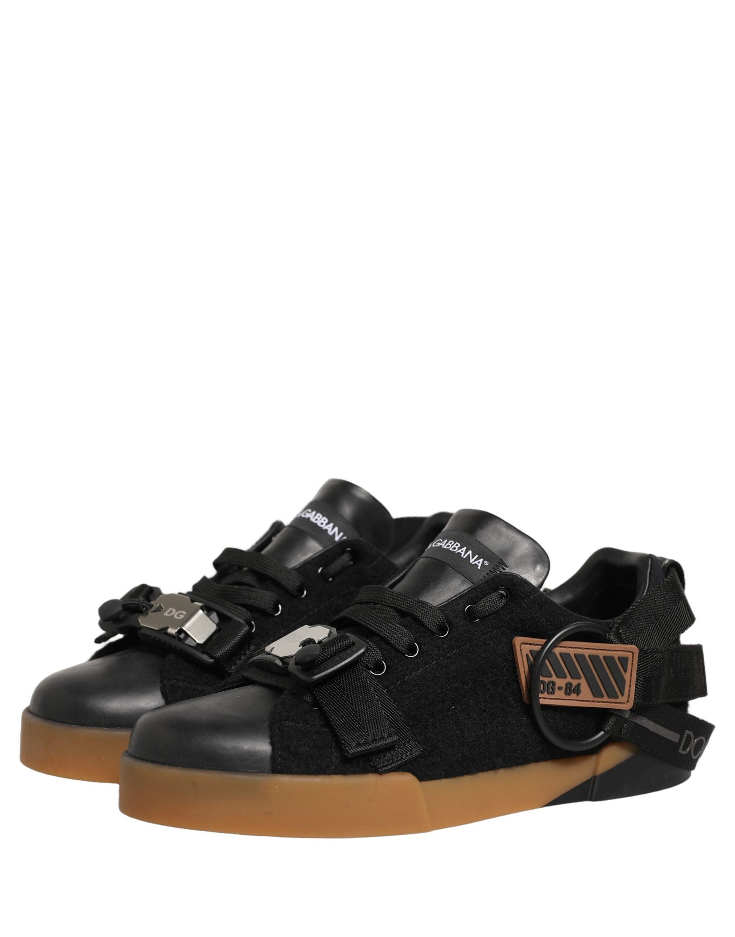 Dolce & Gabbana Black Leather Low Trainers for Men