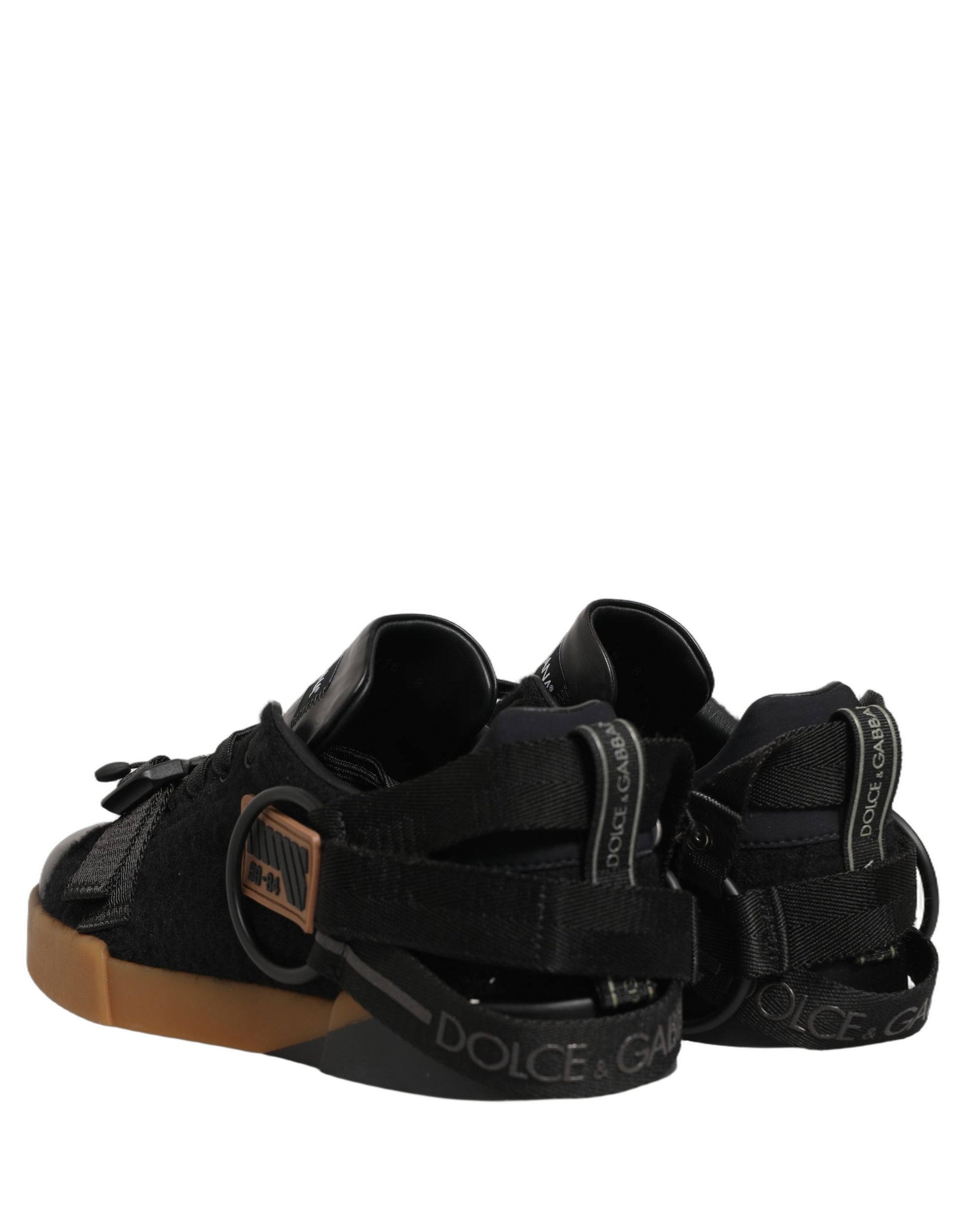 Dolce & Gabbana Black Leather Low Trainers for Men