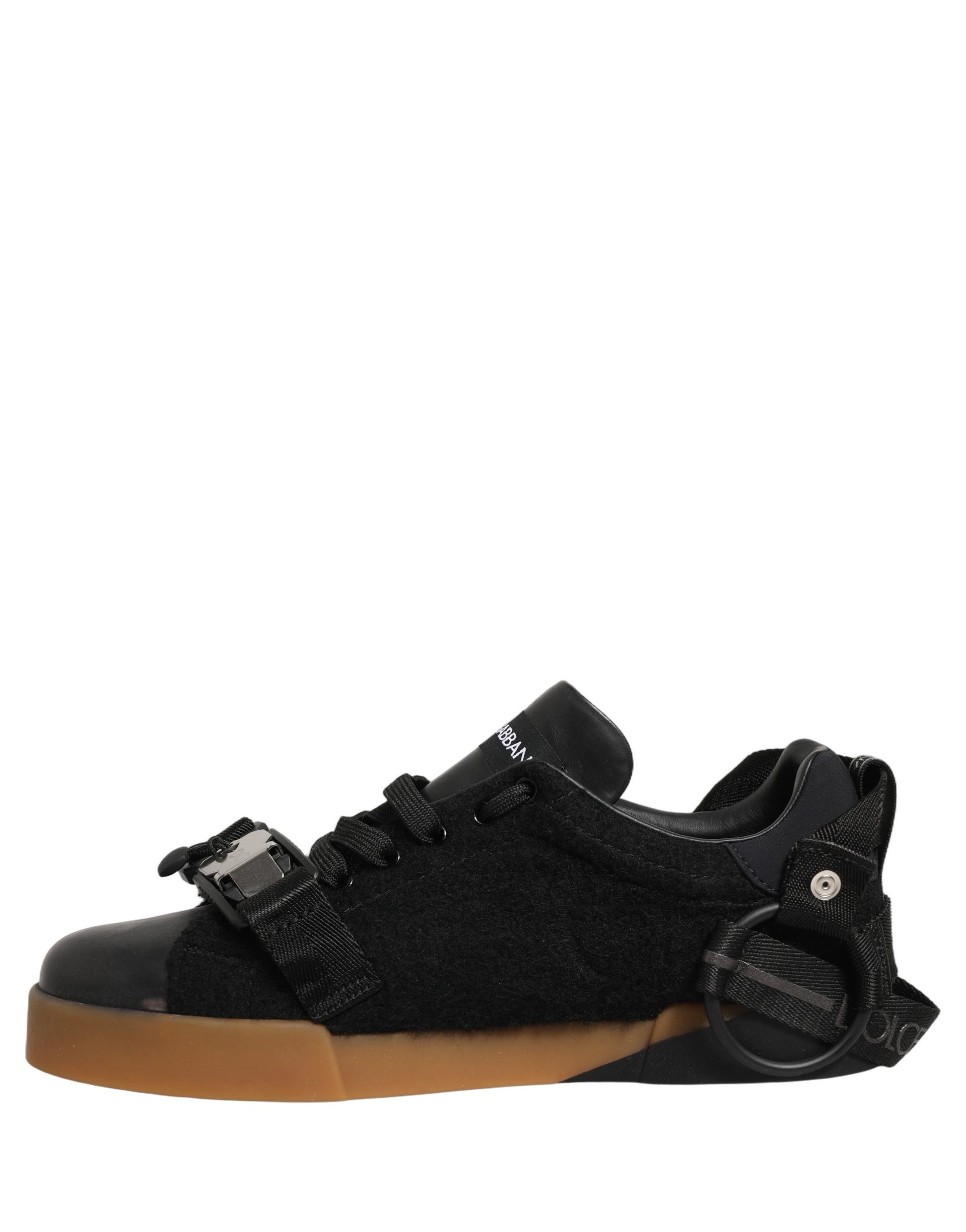 Dolce & Gabbana Black Leather Low Trainers for Men