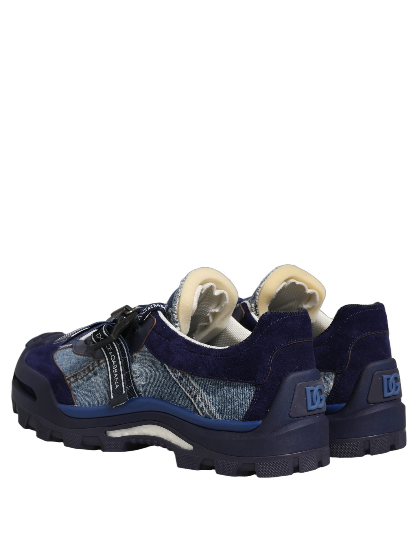 Dolce & Gabbana Blue Airmaster Panelled Low Top Denim Sneakers
