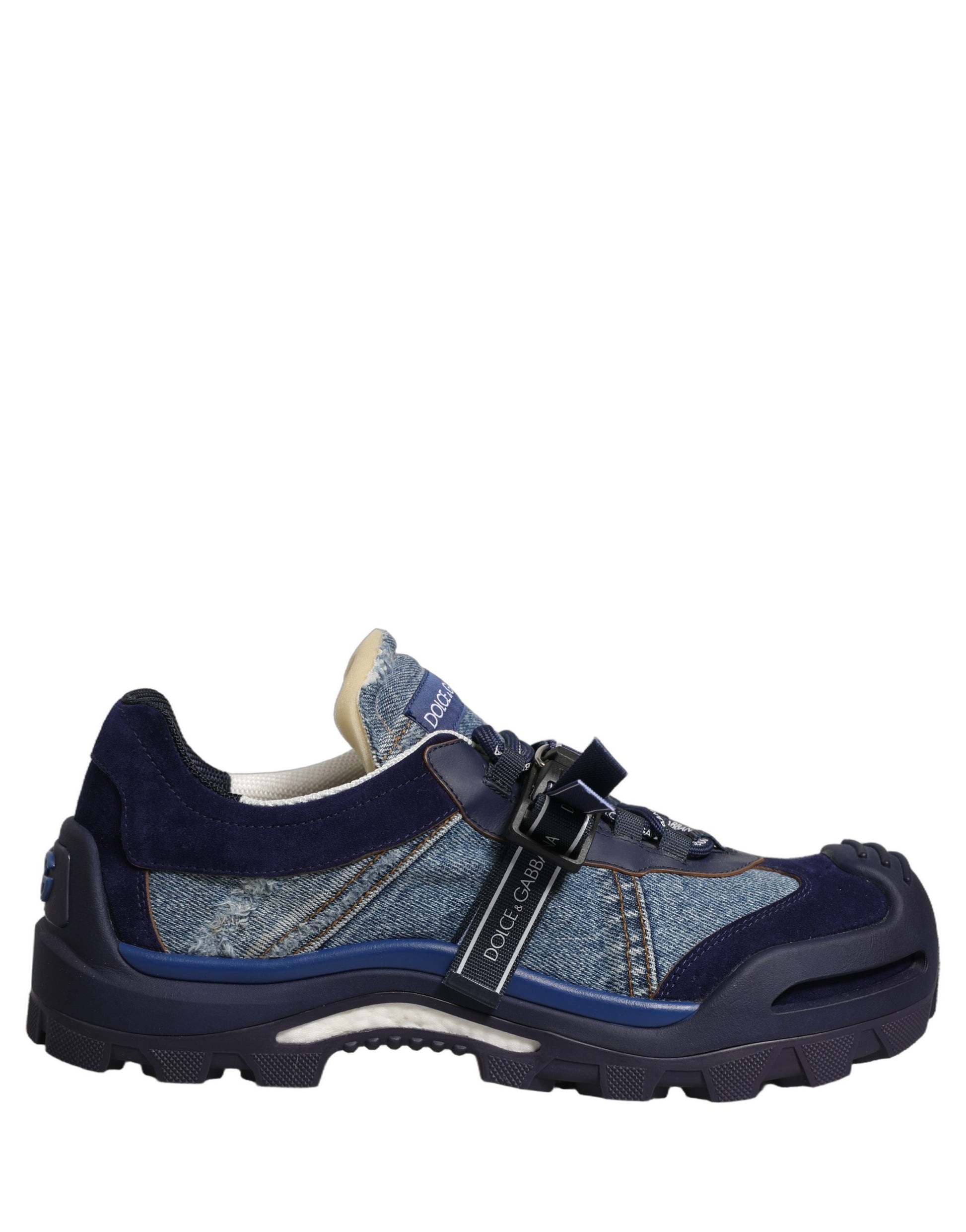 Dolce & Gabbana Blue Airmaster Panelled Low Top Denim Sneakers